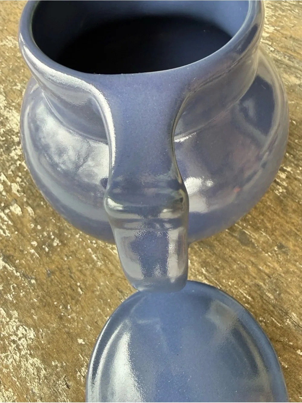 CHRISTIAN RIDGE POTTERY CUPPER COFFEE CARAFE COBALT BLUE CERAMIC 1994